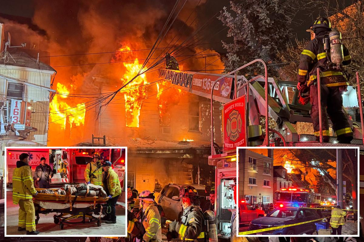 Raging 4-alarm NYC house fire kills woman, injures 8 including 2 firefighters and man in critical condition