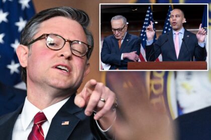 Mike Johnson gloats over ‘family squabble’ between Schumer and Jeffries: ‘I’m not trying to fuel that’