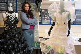 Exclusive | Wild NYFW robo-dress by tech wiz turned designer blooms when you shake someone’s hand