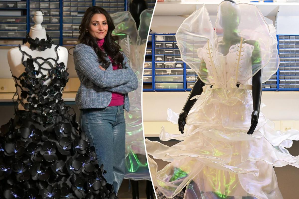 Exclusive | Wild NYFW robo-dress by tech wiz turned designer blooms when you shake someone’s hand