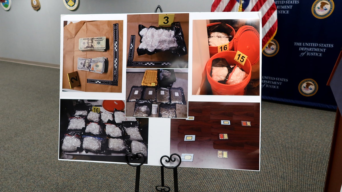 Photos displayed at press conference