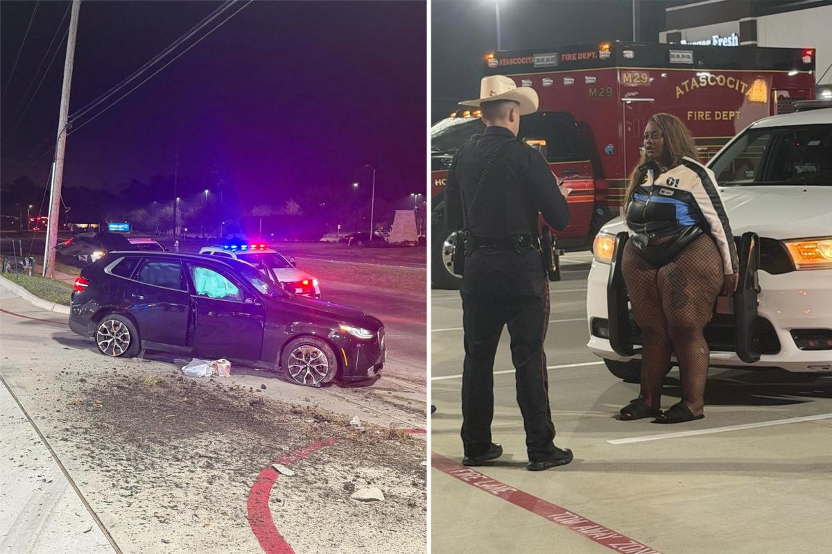 Texas woman in leather underwear and fishnets allegedly crashed BMW while drunk