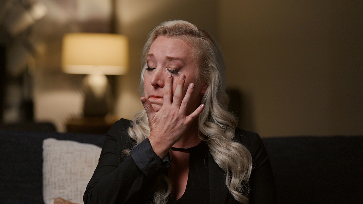 Mila Montanez crying and wearing black.