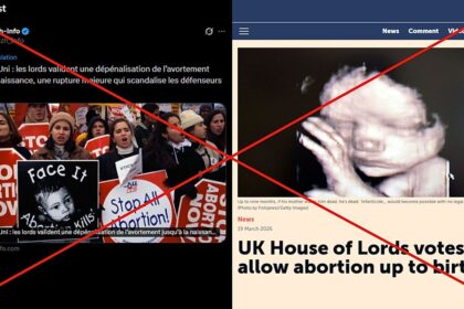 Misleading headlines claim UK legalised abortion until birth