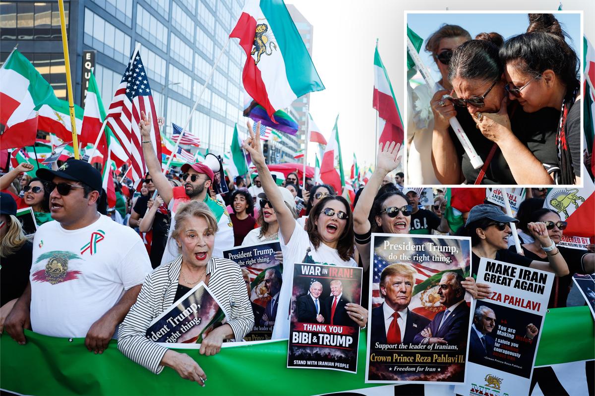 Hundreds from LA’s Iranian community celebrate in the streets: ‘We’re here for freedom’