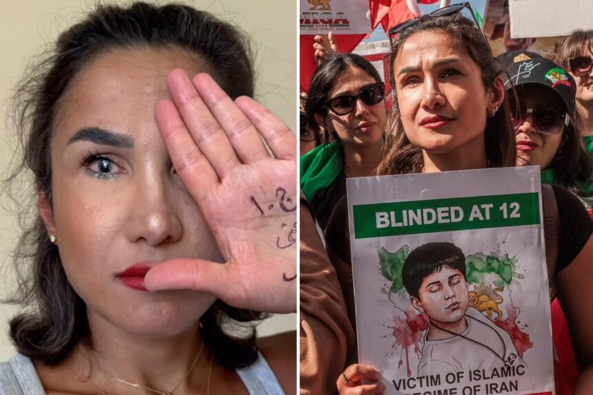 Iranian woman who lost her eye after being shot by the Revolutionary Guard slams Kamala Harris’ response to the bombing