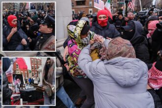Anti-Iranian regime protester pummeled at deluded NYC vigil for Khamenei