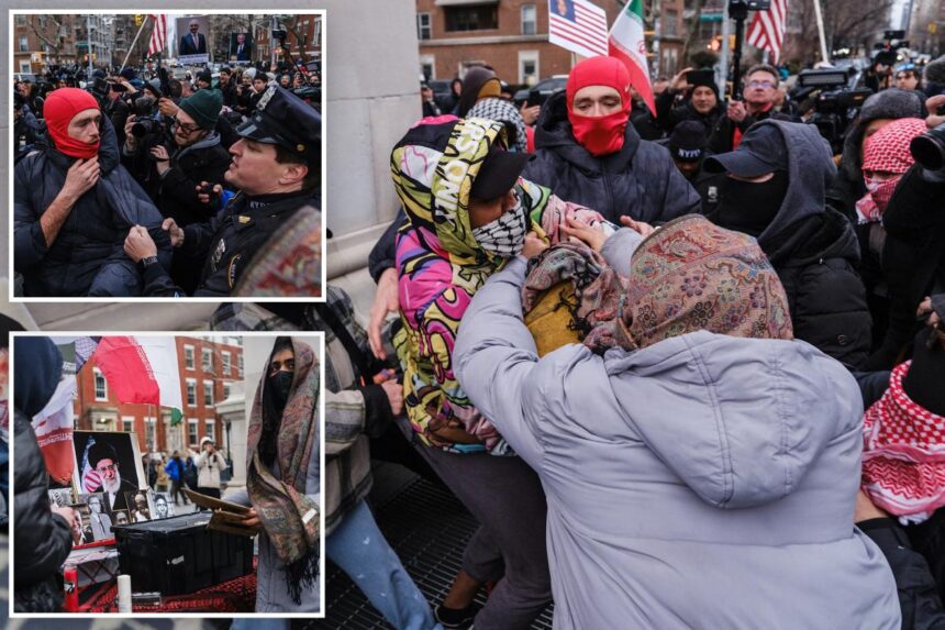 Anti-Iranian regime protester pummeled at deluded NYC vigil for Khamenei