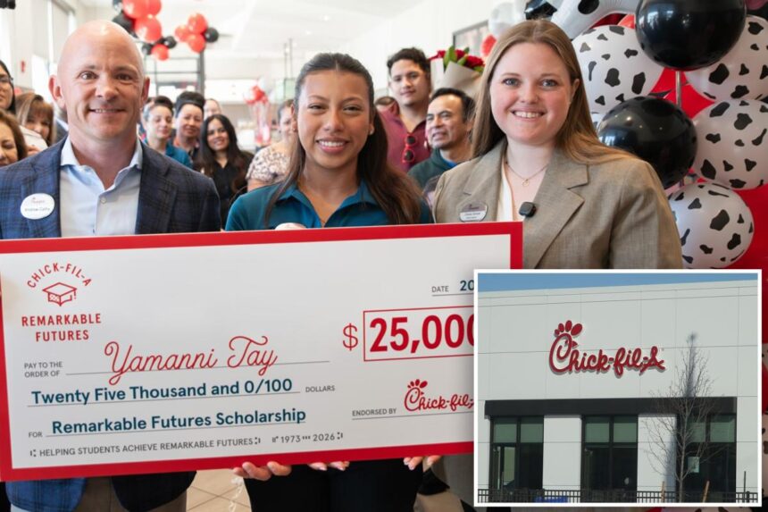 NJ Chick-fil-A employee surprised by CEO with K scholarship check