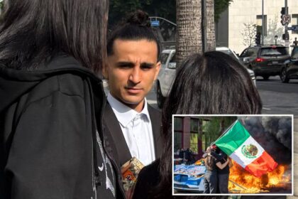 Exclusive | Rioter’s cowardly act as he leaves court over throwing explosives at cops in downtown LA