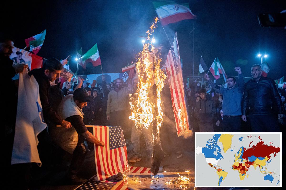 Most dangerous countries for American tourists revealed in State Department map