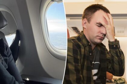 First-class passenger blasted for putting feet next to seatmate’s face on flight: ‘Come on people!’