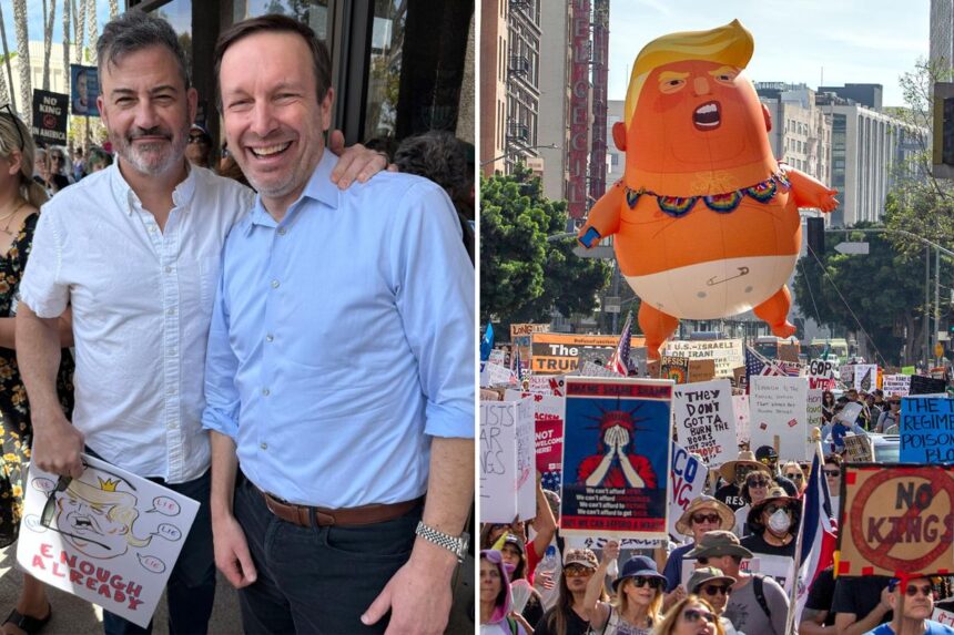 Sen. Chris Murphy roasted for posing with Jimmy Kimmel at No Kings protest thousands of miles from home state
