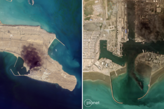 New satellite images show fires, naval base damage across Iran after US-Israeli strikes