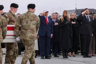 Trump and first lady attend dignified transfer for 6 US troops killed in Kuwait