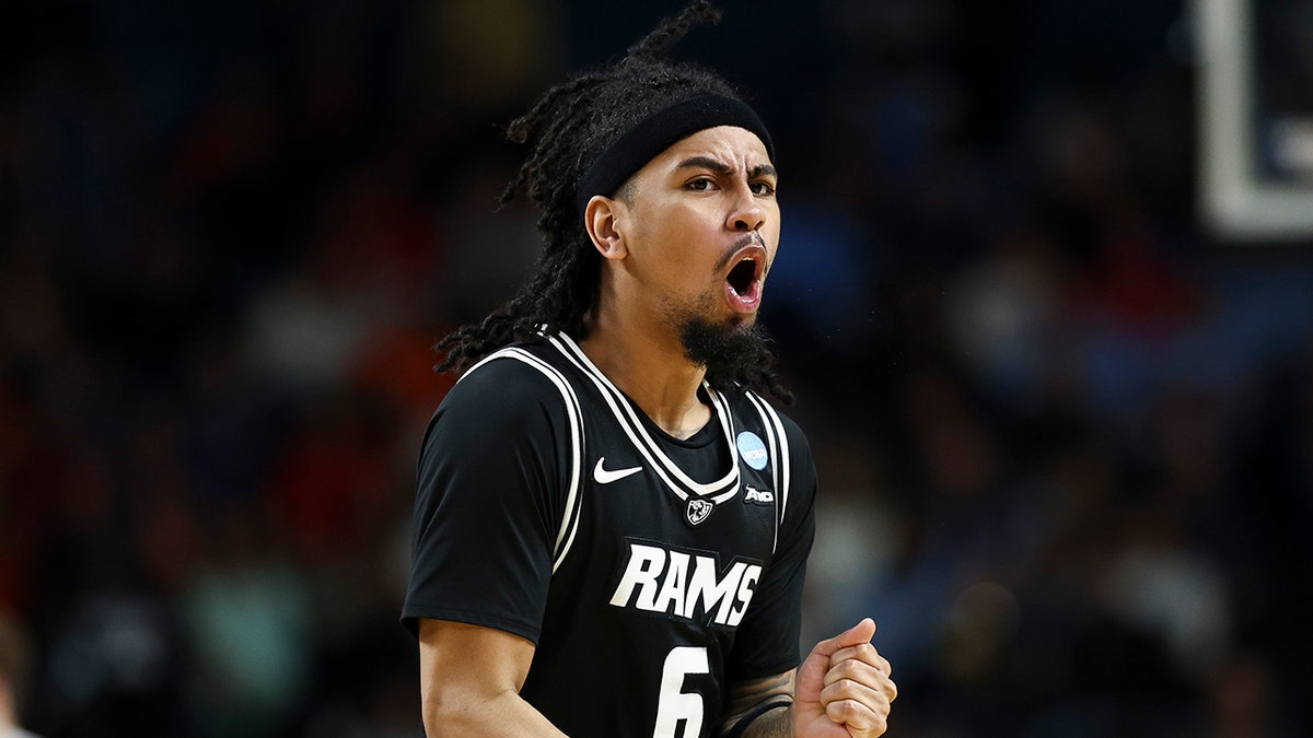 Terrence Hill Jr. reacts on court