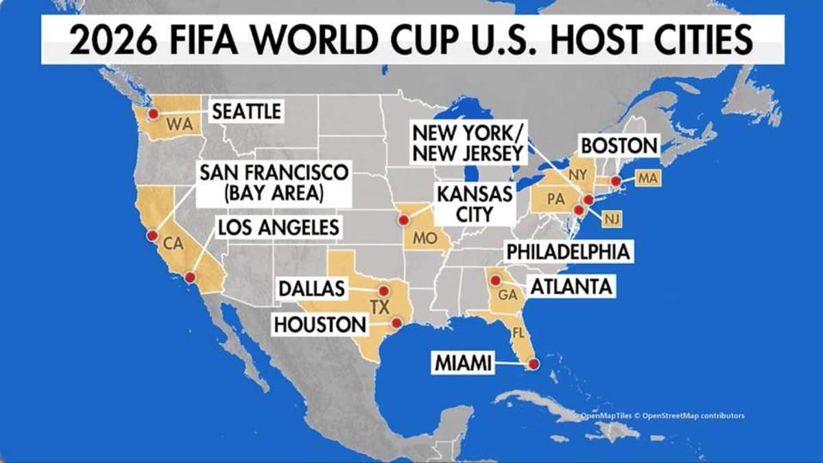 map of world cup host cities