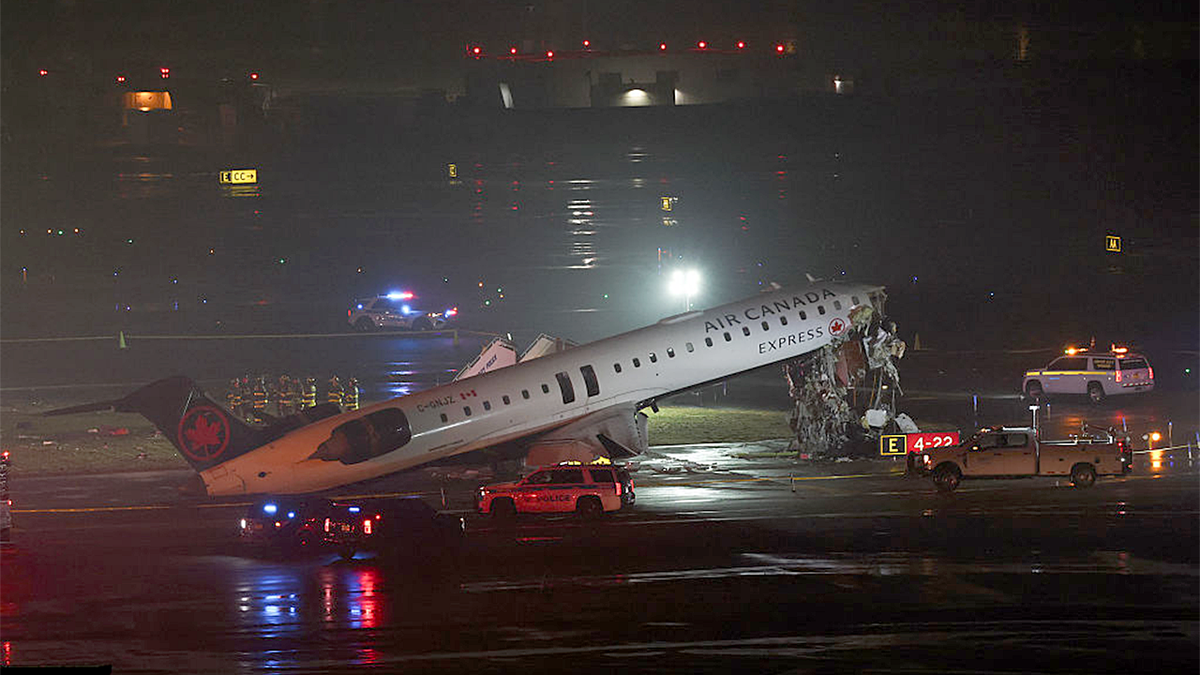 Air Canada jet on a runway in New York