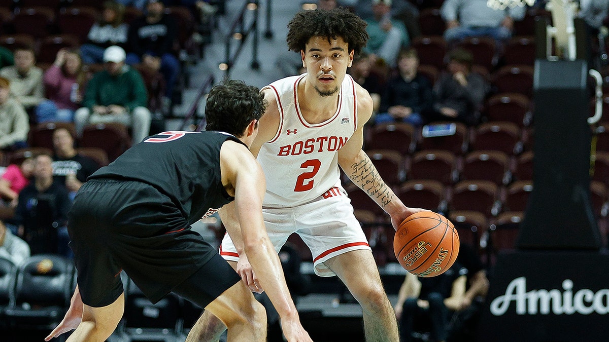 Chance Gladden dribbles