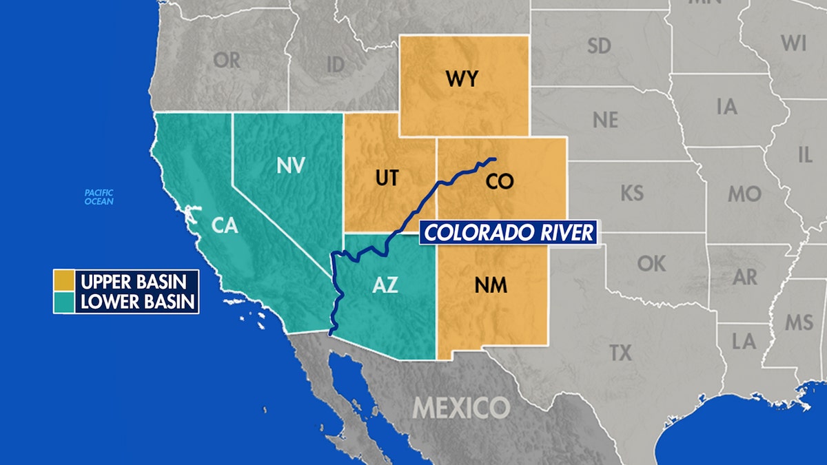 Map of Colorado River basin states.