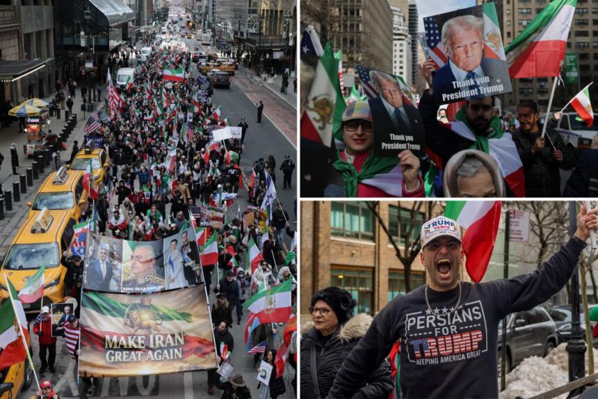 Hundreds of Iranian-Americans fill NYC streets to celebrate death of  Ayatollah Khamenei: ‘Make Iran Great Again’