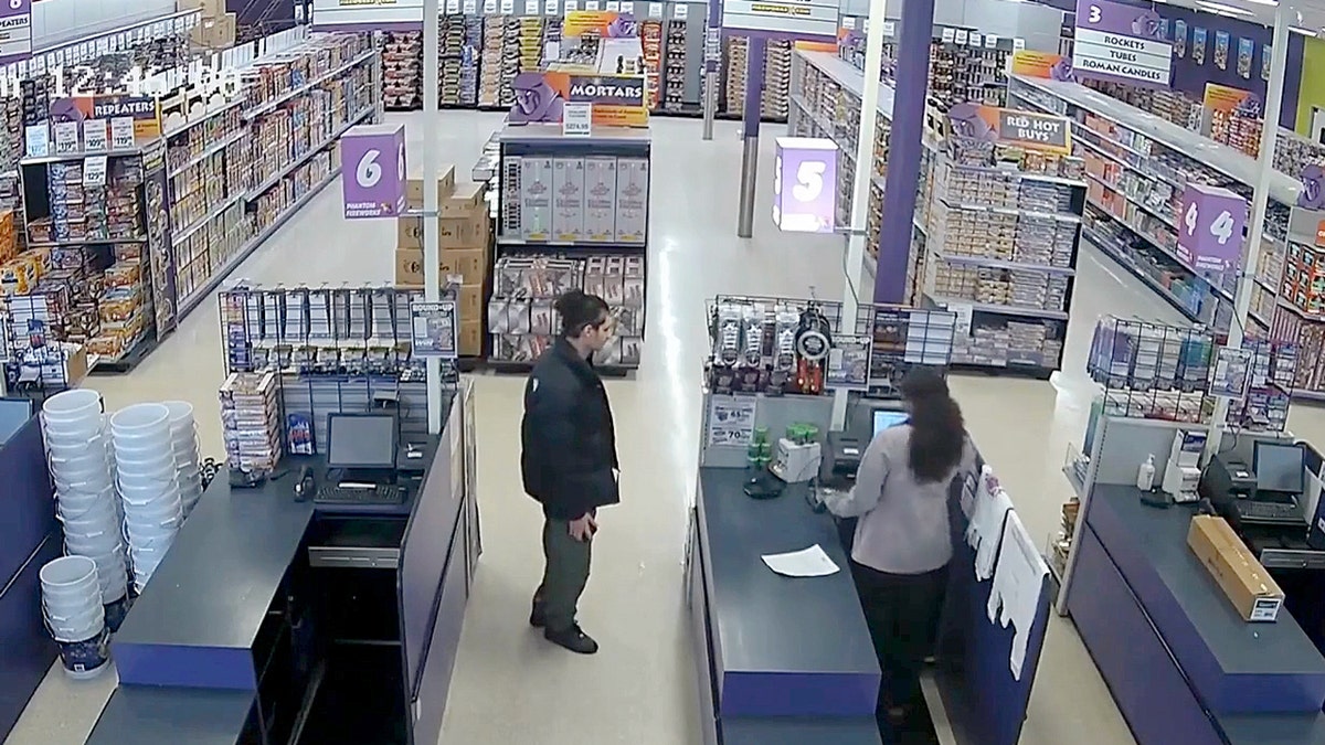 Emir Balat allegedly at a fireworks store checking out