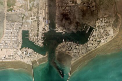 Fires rage at Iran’s Bandar Abbas naval headquarters, Strait of Hormuz traffic stalled