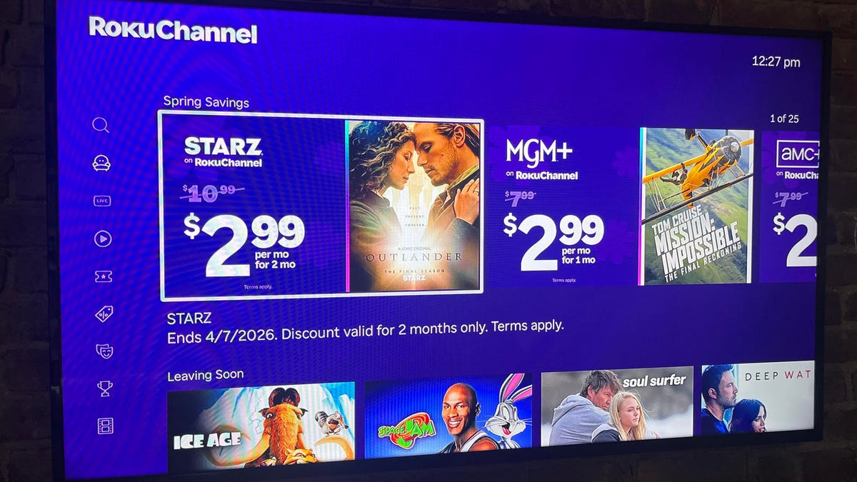 Snag AMC Plus, MGM Plus or Starz for  Per Month on the Roku Channel