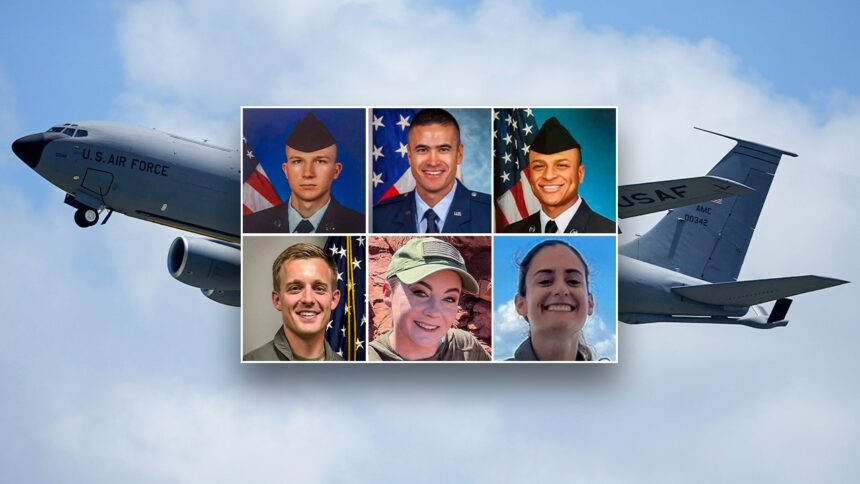 Pentagon identifies 6 US airmen killed in refueling tanker crash in Iraq after midair collision