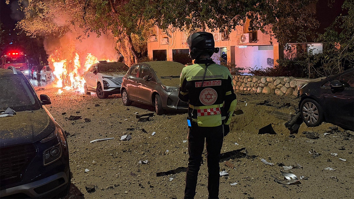 fiery aftermath of iranian ballistic missile attack