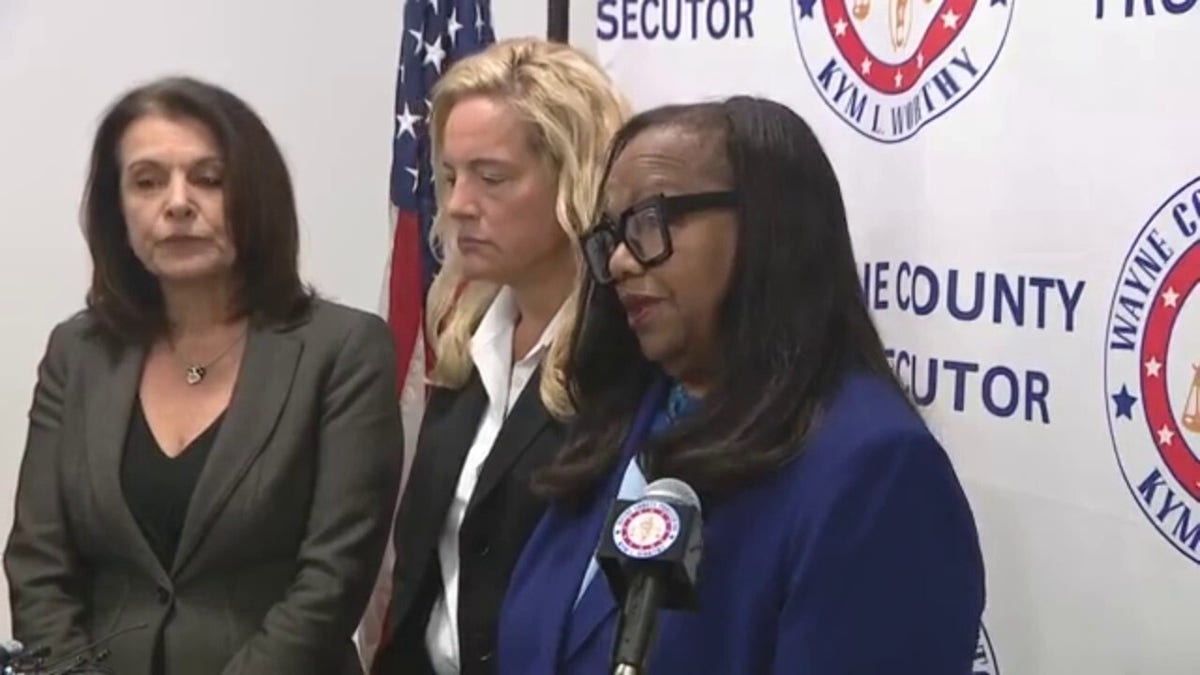 Wayne County Prosecutor Kym Worthy speaks at a news conference.