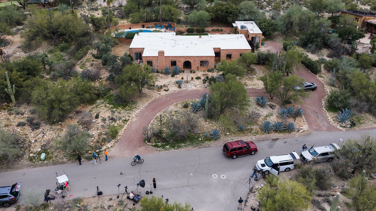 Aerial shot outside Nancy Guthrie's home.