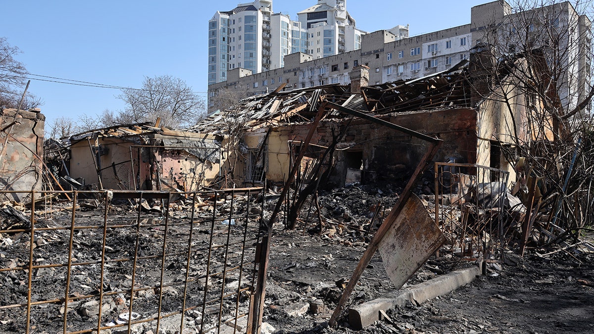 Ukraine rubble russian drone strike