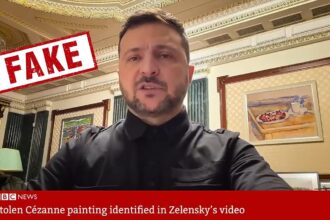 Does Zelenskyy have a stolen painting in his office?