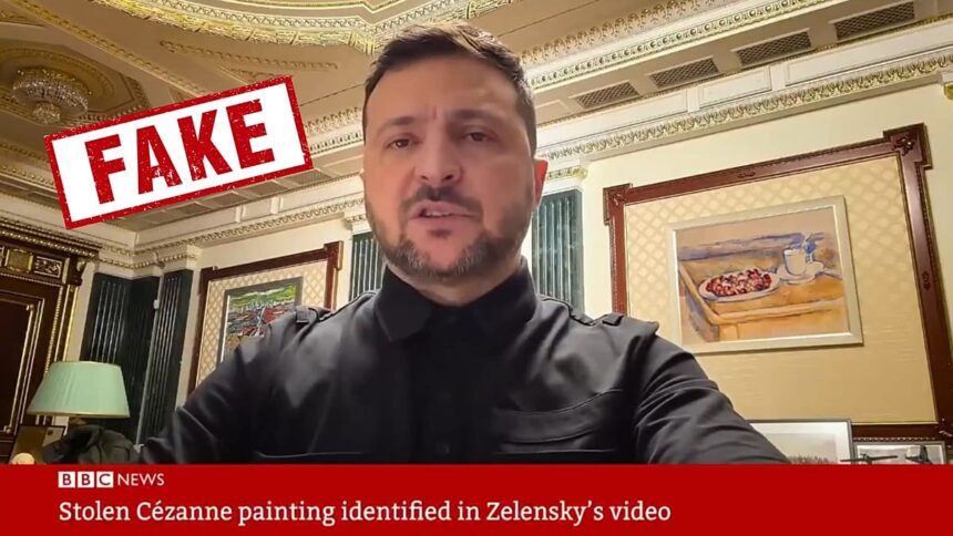 Does Zelenskyy have a stolen painting in his office?
