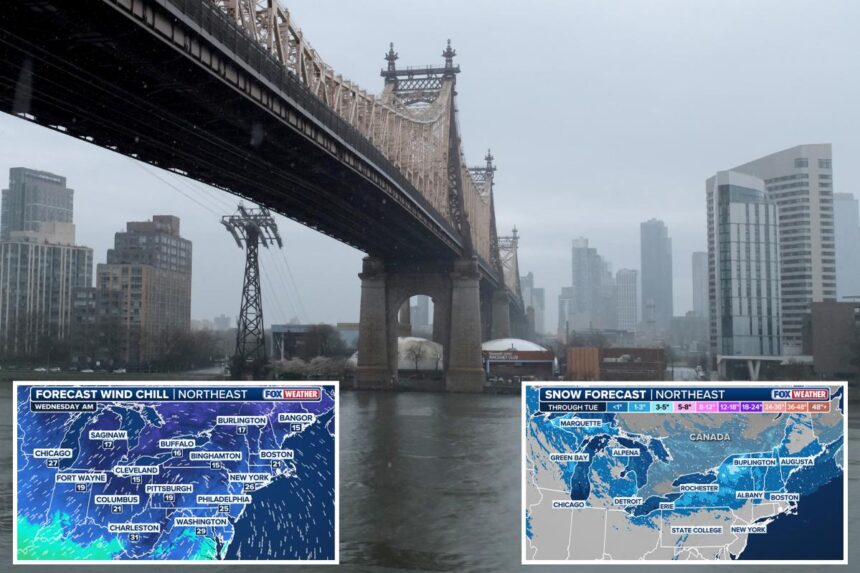 Snow, cold front headed for Northeast, including New York, putting spring on hold