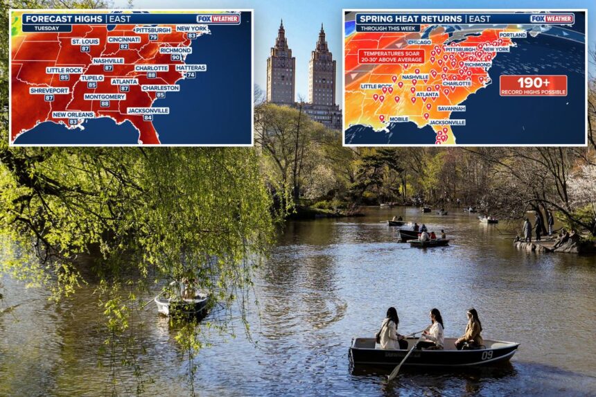 New York could see record heat this week with temps more than 30 degrees above average