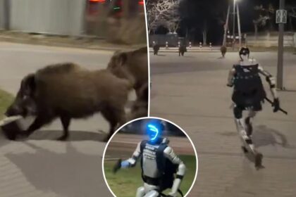 Humanoid robot chases pack of wild boars in bizarre video: ‘The hero we don’t deserve’