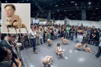 Terrifying mutant dog-bots with Elon Musk and Zuckerberg heads descend on Silicon Valley