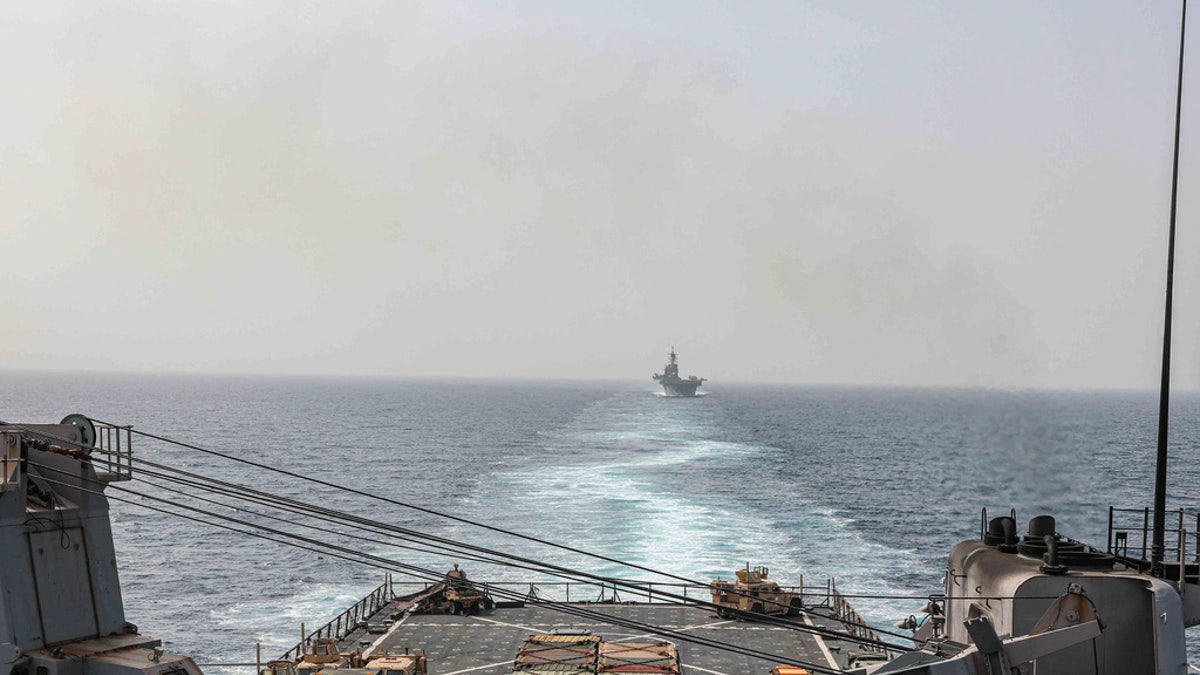USS Carter Hall and USS Bataan transit Bab al-Mandeb strait