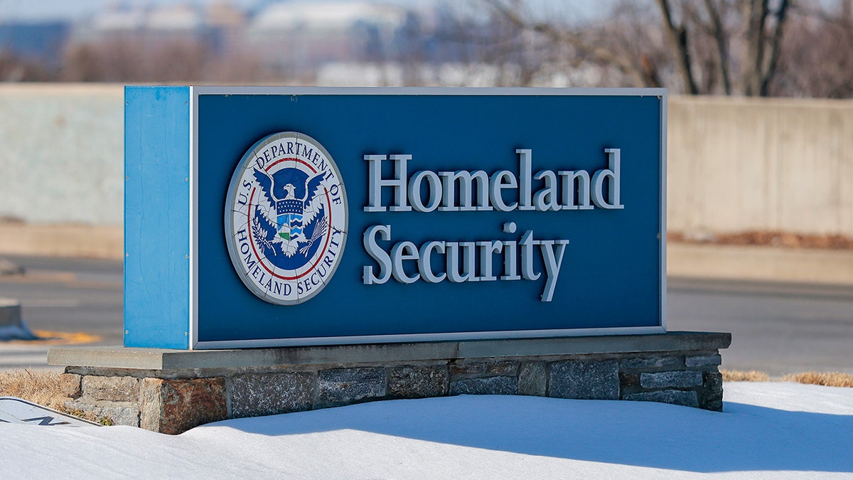 Homeland Security sign on a building exterior