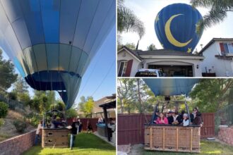 Wild video captures hot air balloon with 13 aboard making emergency landing in California backyard