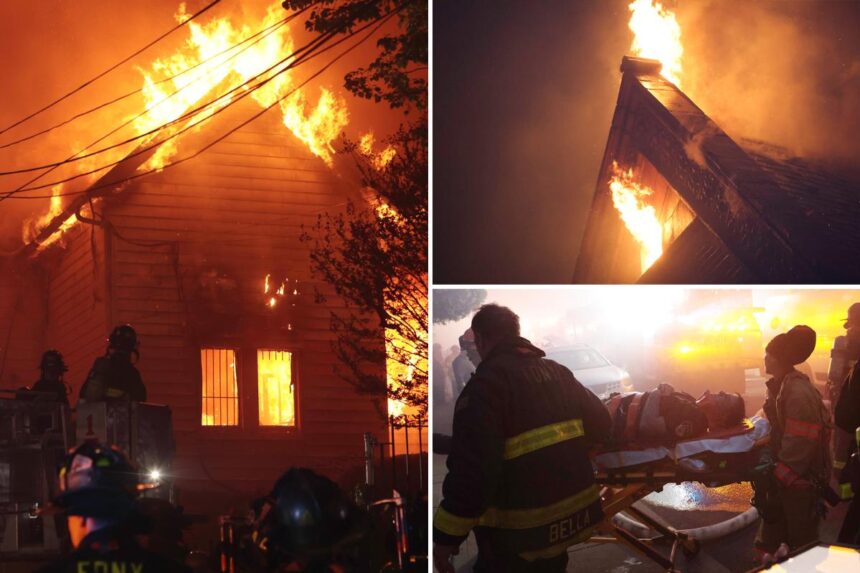Wild photos show firefighters battling massive 5-alarm fire at historic NYC church