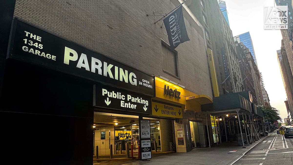 Entrance to Hertz Car Rentals and Ziegfeld Ballroom in Midtown Manhattan