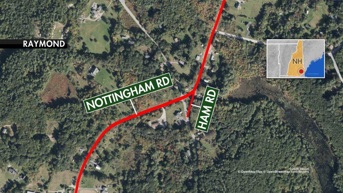 Map showing roads blocked off after alleged shooting