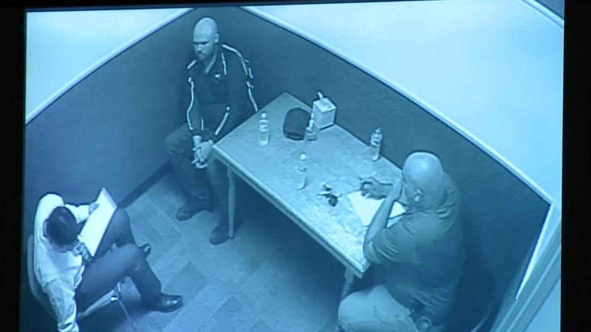 Tanner Horner in police interrogation room