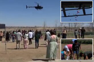 Helicopter releases thousands of colorful Easter eggs for Colorado church hunt