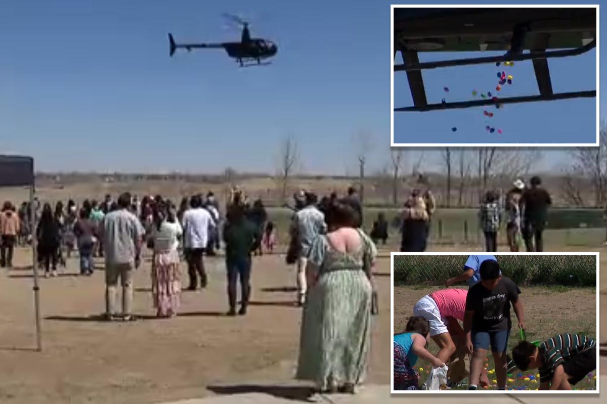 Helicopter releases thousands of colorful Easter eggs for Colorado church hunt