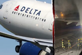 Passengers screamed ‘turn around’ as flames shot from Delta jet engine moments after takeoff