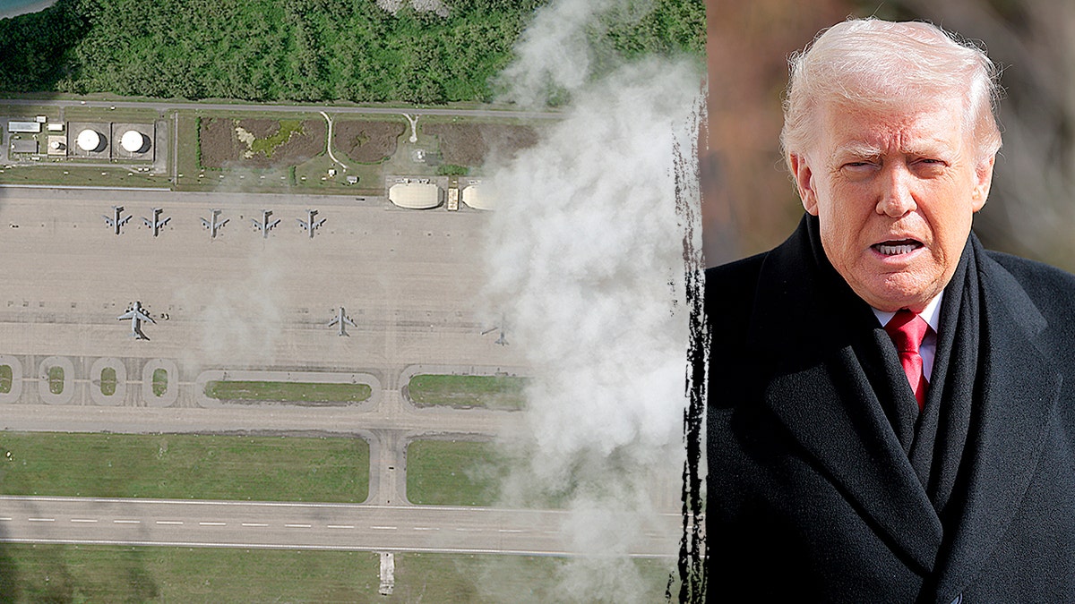 President Donald Trump speaking at a podium